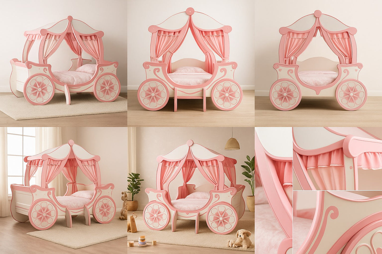 Arianna Princess Carriage Twin Bed | CM7630-BED