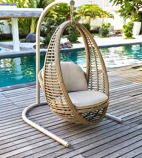 Heri Hanging Swing Chair with Frame and Premium Cushions