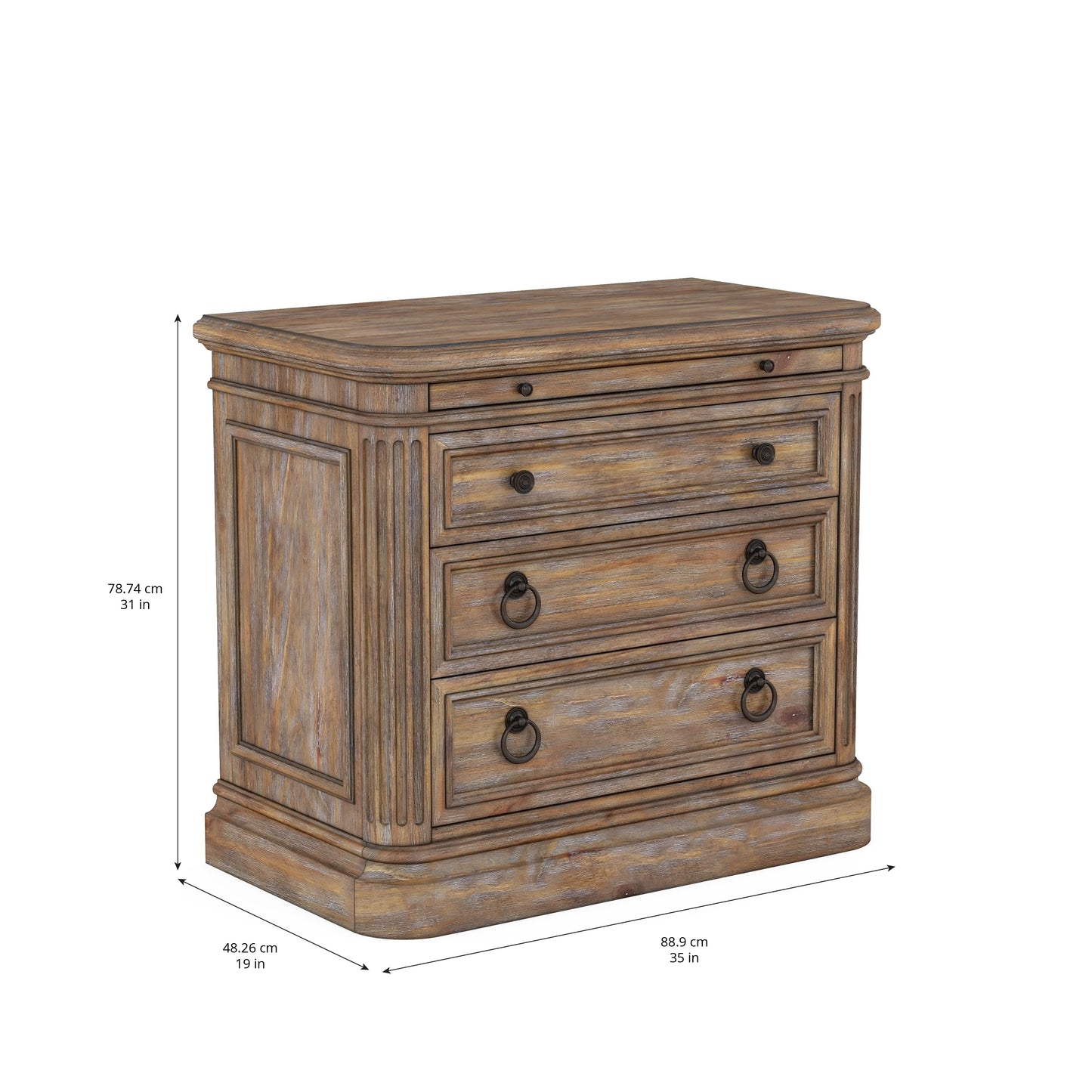 Architrave 3 Drawer Nightstand