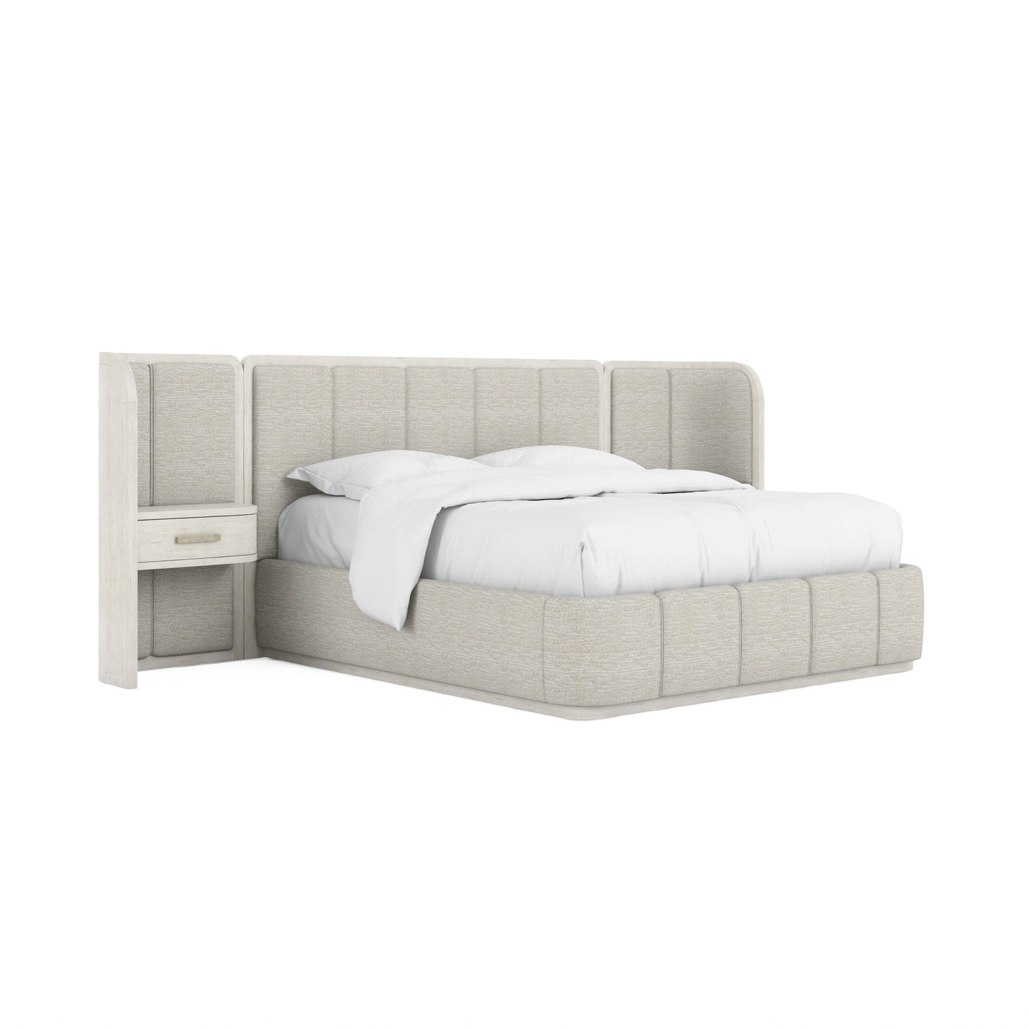 Ashlar Uph Wall Panel Bed w/Nightstands - King/Queen