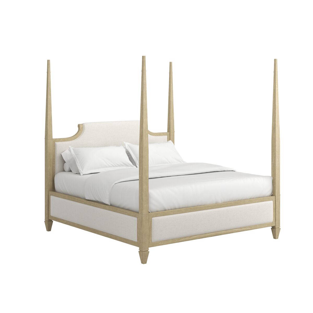 Eave Upholstered Poster Bed – Sundrenched Oak