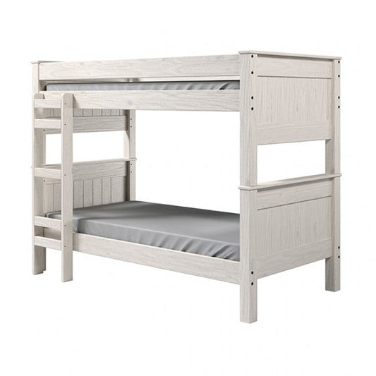 Albani Twin/Twin Bunk Bed - Splits to 2 Beds, USA Assembled | AM-BK302WH-BED
