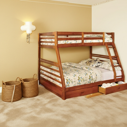 California Twin/Full Bunk Bed - Oak