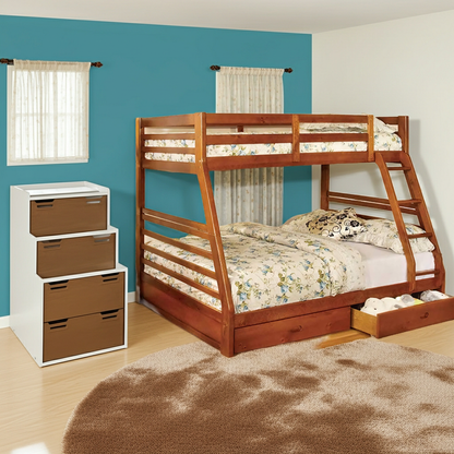 California Twin/Full Bunk Bed - Oak