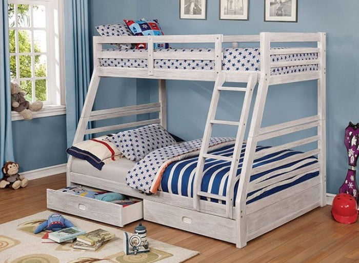 California Bunk Bed - Wire Brushed White