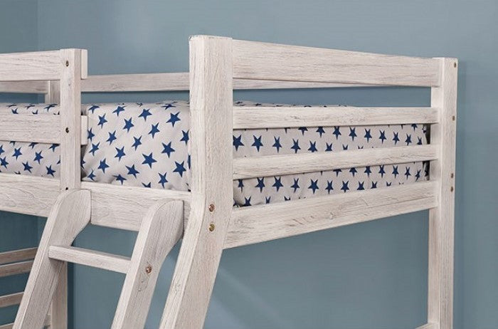 California Bunk Bed - Wire Brushed White