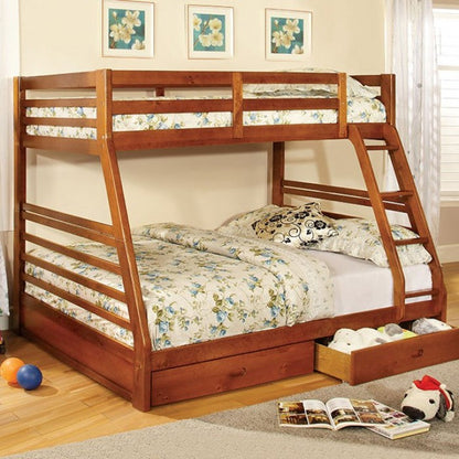 California Twin/Full Bunk Bed - Oak