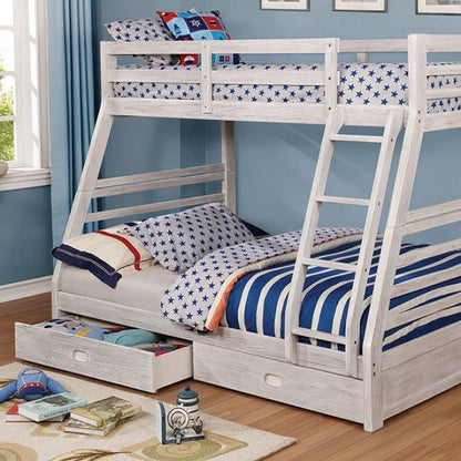 California Bunk Bed - Wire Brushed White