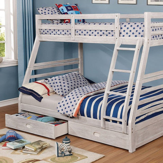 California Bunk Bed - Wire Brushed White
