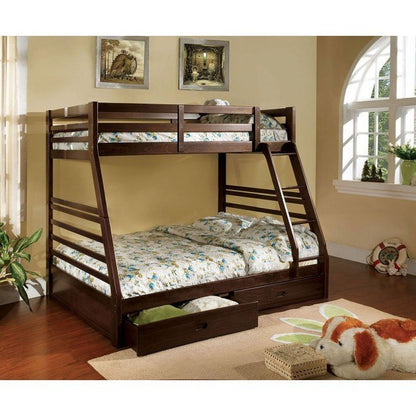 California Twin/Full Bunk Bed - Oak
