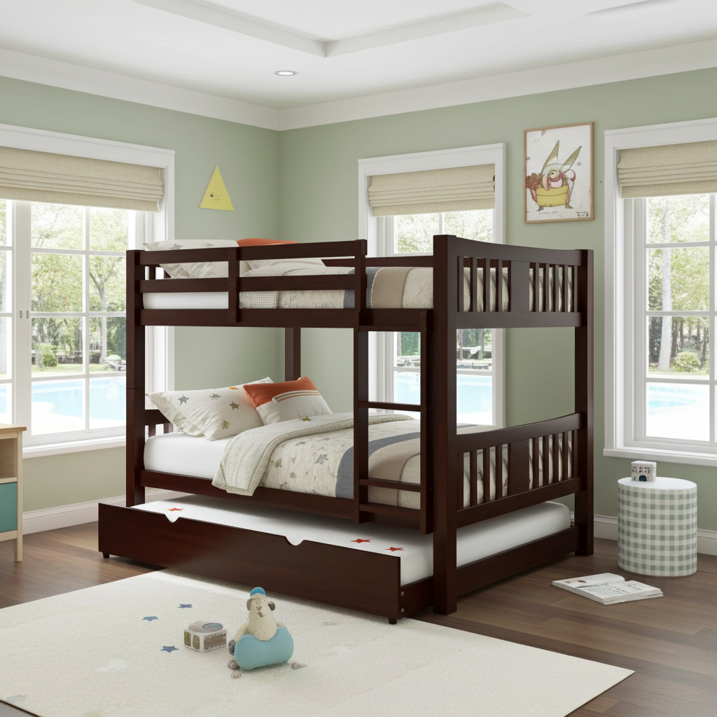 Cameron Bunk Bed - Dark Walnut