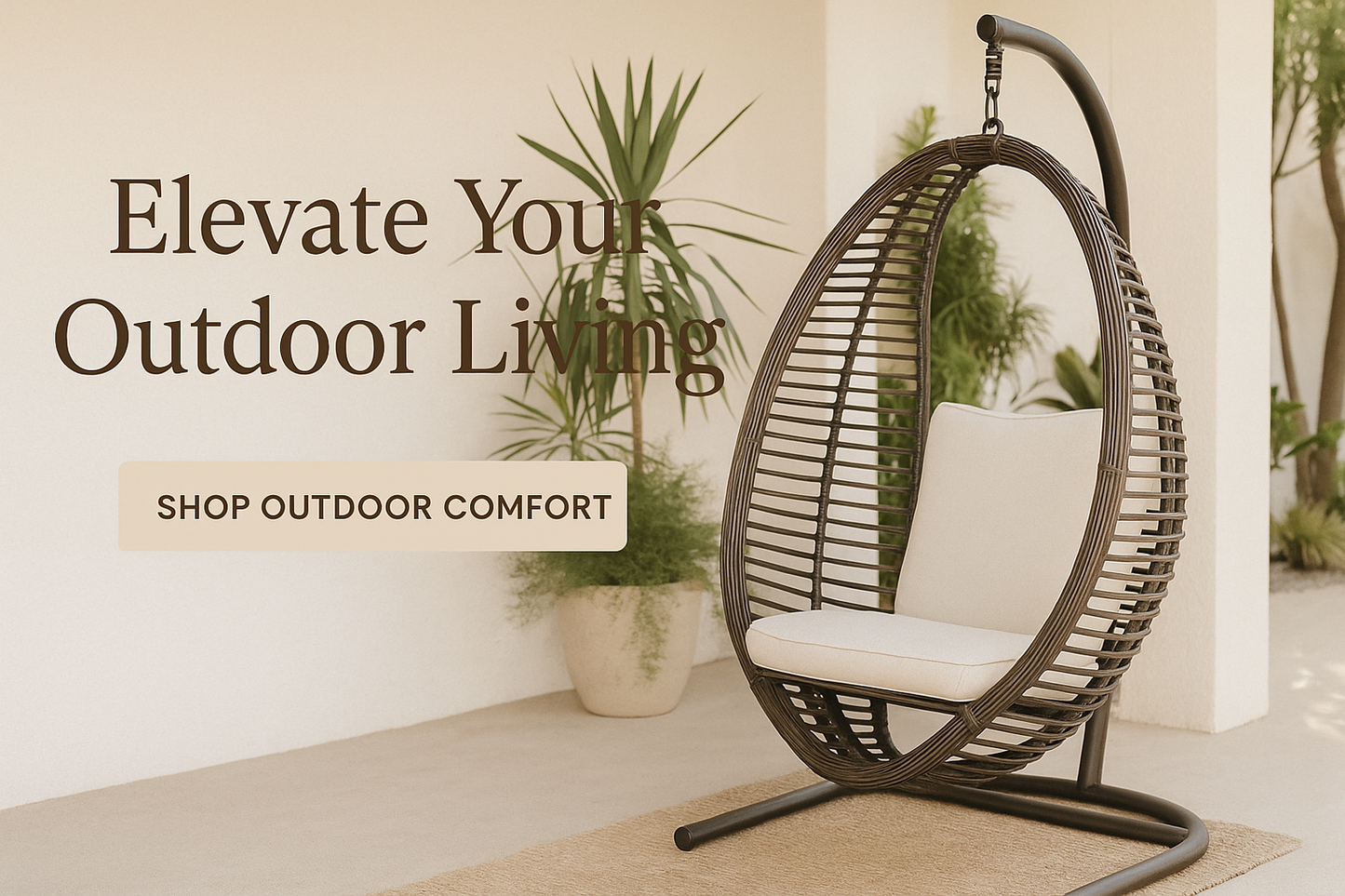 Heri Hanging Swing Chair with Frame and Premium Cushions