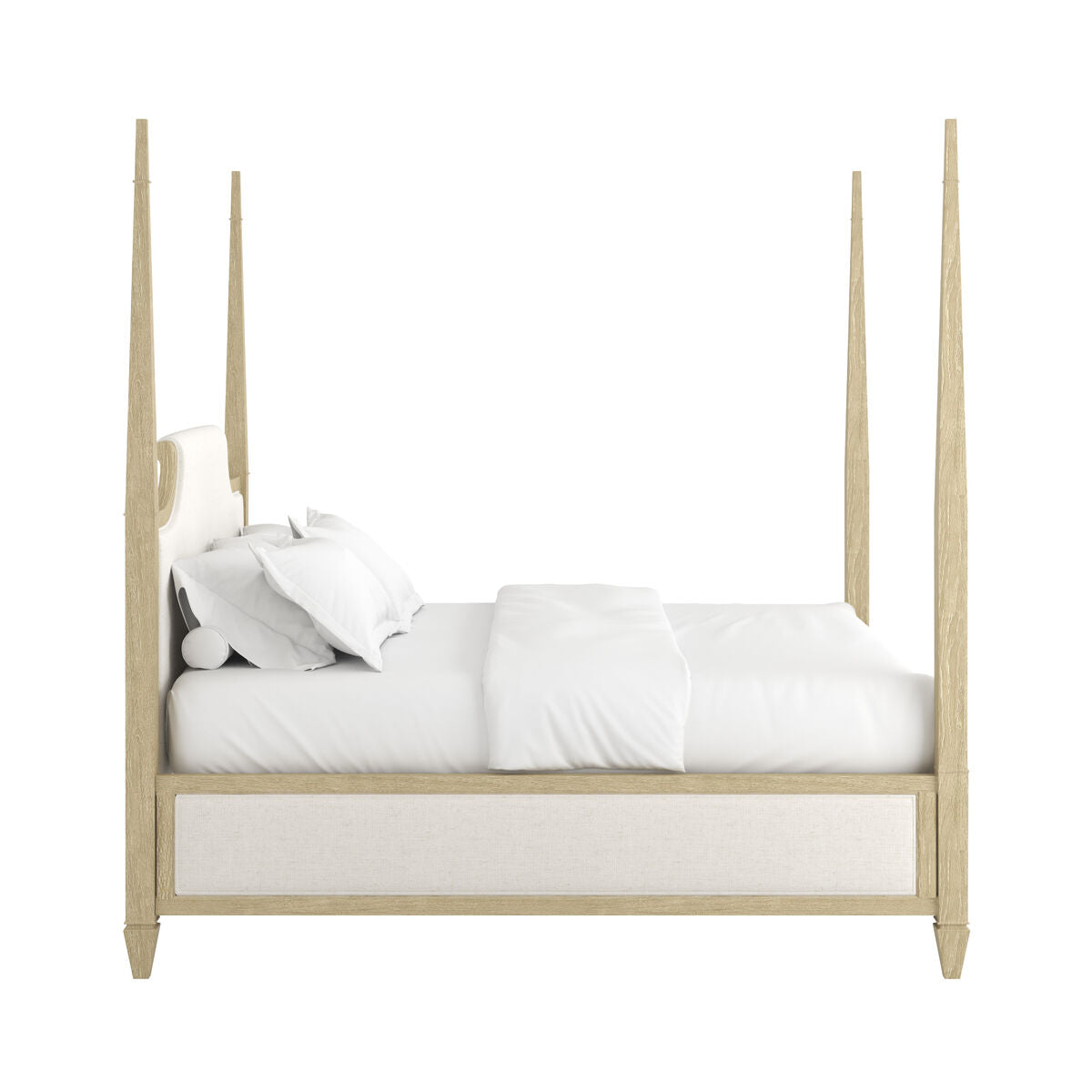 Eave Upholstered Poster Bed – Sundrenched Oak