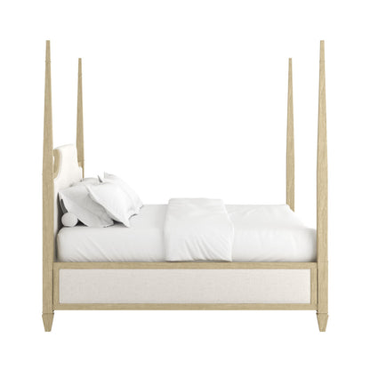Eave Upholstered Poster Bed – Sundrenched Oak
