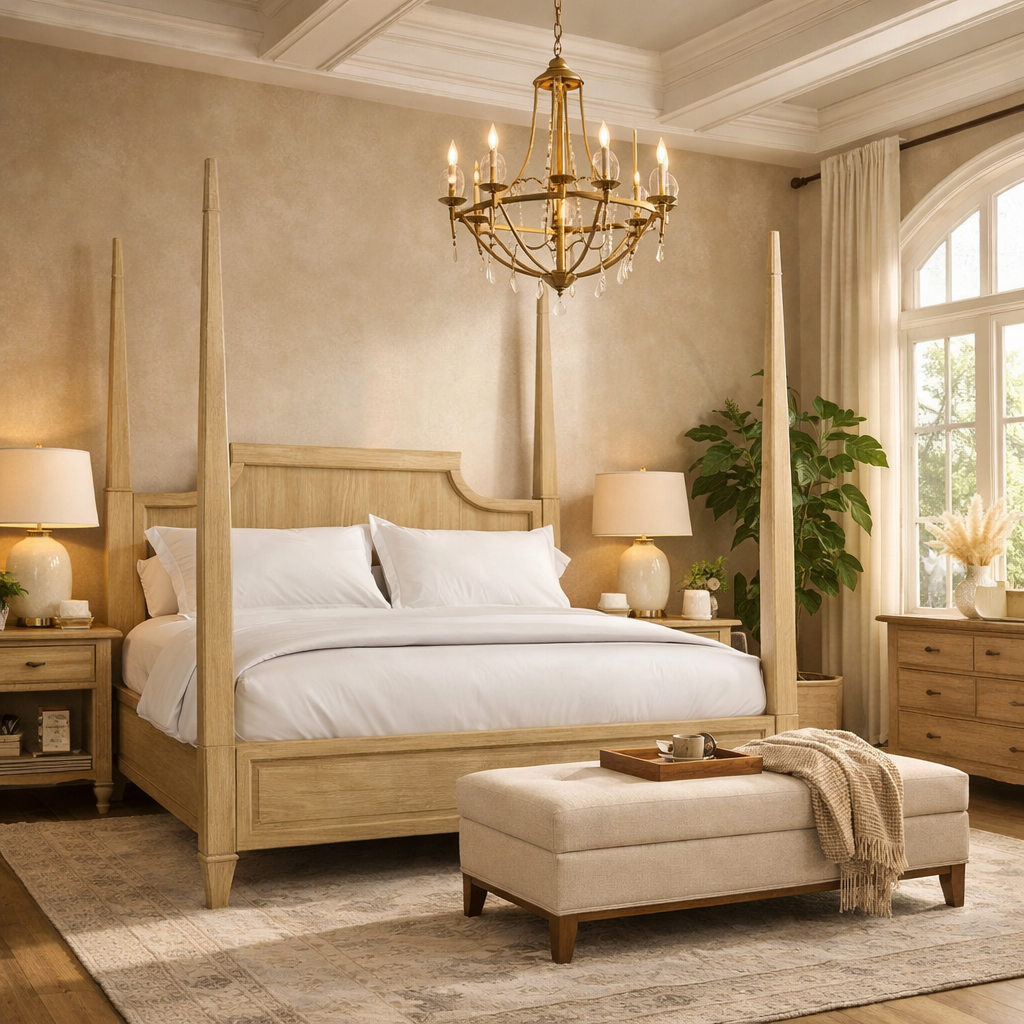 Eave Poster Panel Bed in Sundrenched Oak