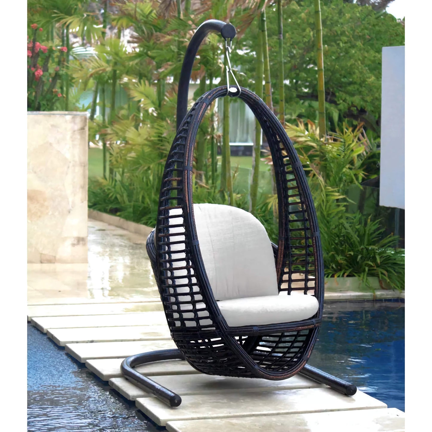 Heri Hanging Swing Chair with Frame and Premium Cushions