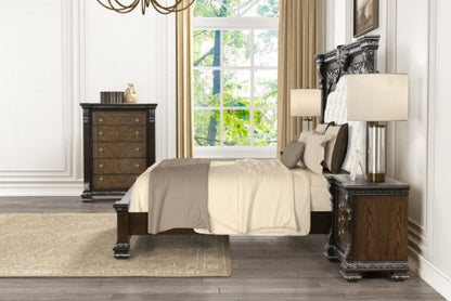 Promenade Queen Bedroom Set – Espresso | 4-Pc & 5-Pc | Tufted Bed, USB Nightstand, Dresser, Mirror, Chest