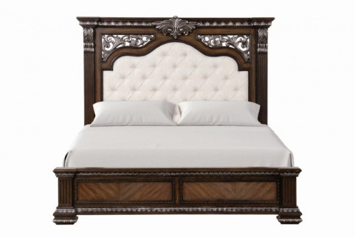 Promenade Queen Bedroom Set – Espresso | 4-Pc & 5-Pc | Tufted Bed, USB Nightstand, Dresser, Mirror, Chest