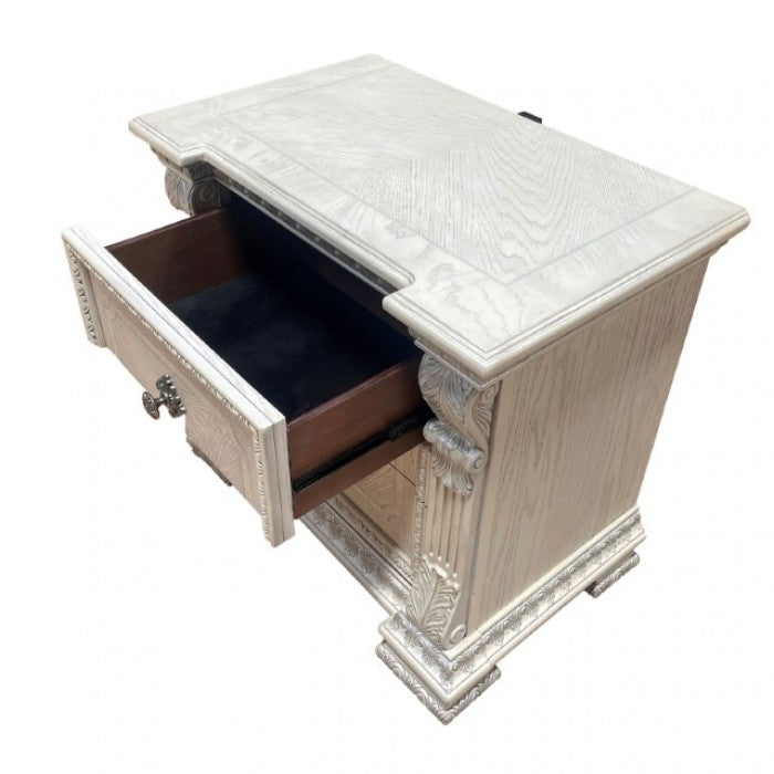 Promenade Night Stand - Wire Brushed White