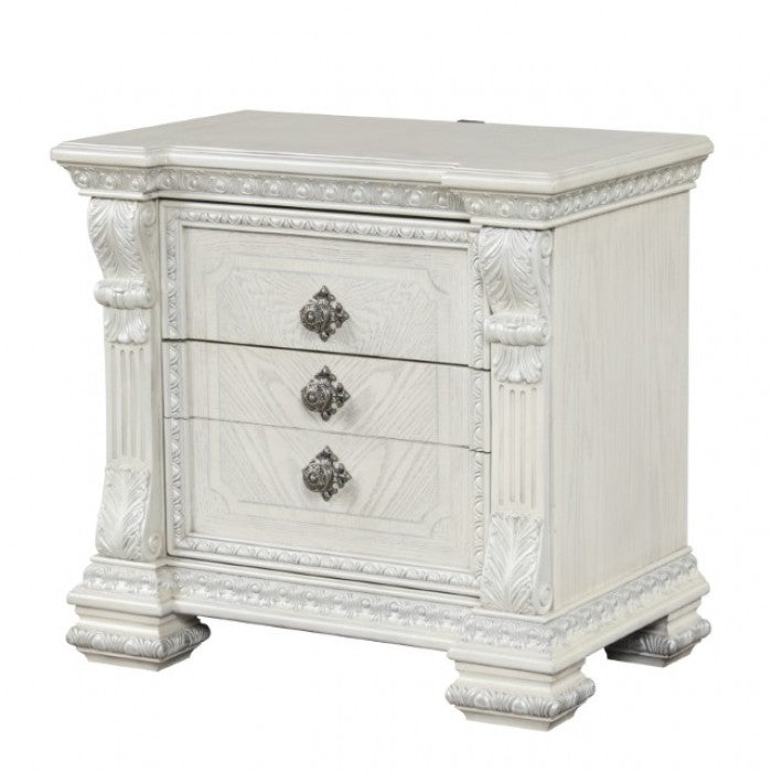 Promenade Night Stand - Wire Brushed White