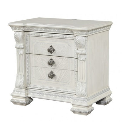 Promenade Night Stand - Wire Brushed White