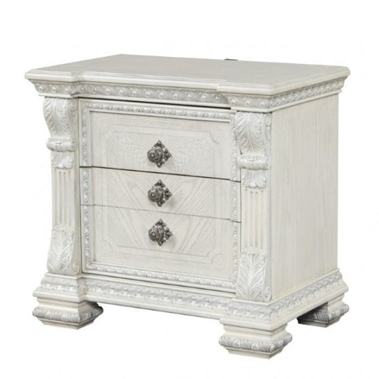 Promenade Night Stand - Wire Brushed White