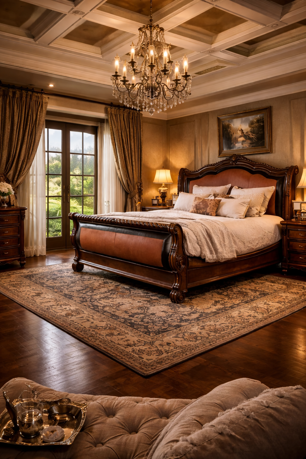 Valencia Queen Upholstered Sleigh Bed