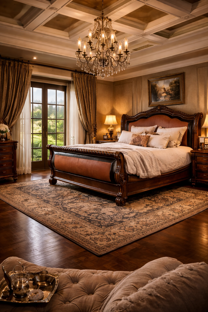 Valencia Queen Upholstered Sleigh Bed
