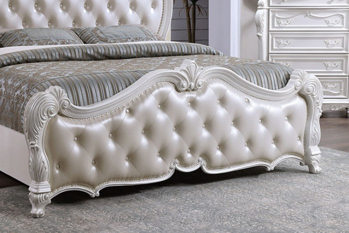Ventresca Queen Bedroom Set (4 or 5 Piece) – White Tufted