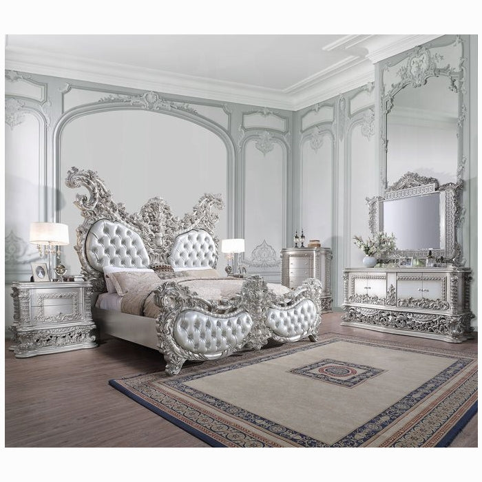 Valkyrie 5-Piece Bedroom Set  Antique Platinum European Luxury