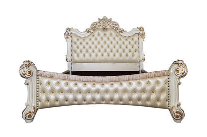 Vendome Ivory Upholstered Bed – Pearl Finish