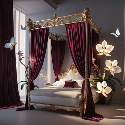 The Monroe Velvet Canopy Bed