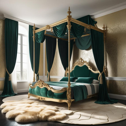 The Monroe Velvet Canopy Bed