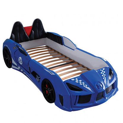 Trackster Kids Race Car Bed| LED Wheels, Remote Sounds, Night-Light Headlights