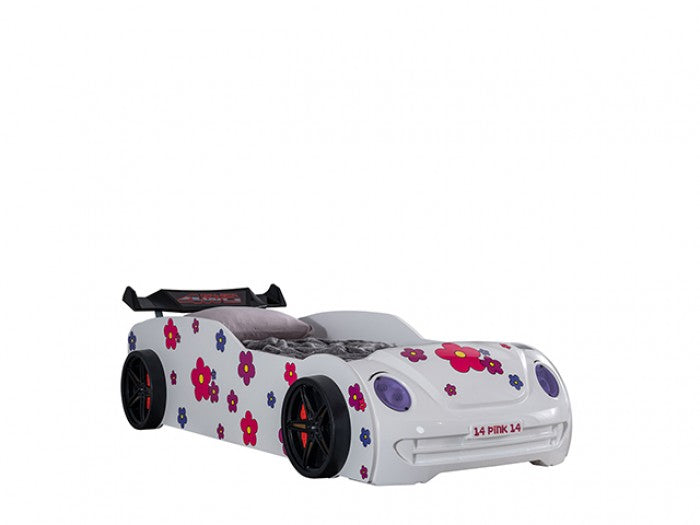 Jourley Kids Race Car Bed – White (FOA7732WH-BED)