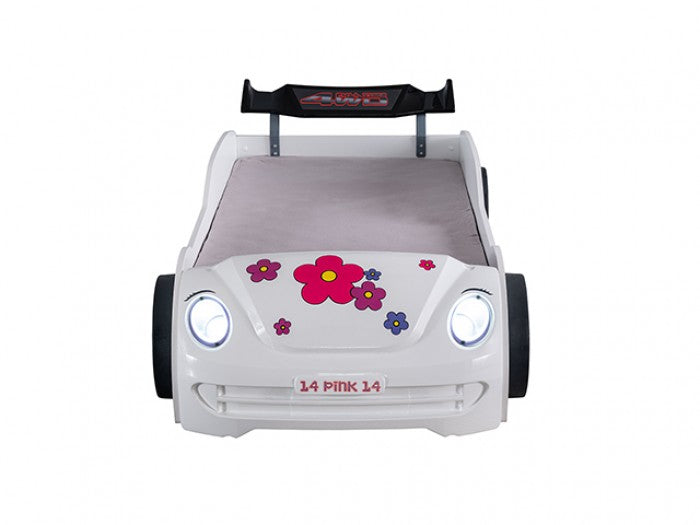 Jourley Kids Race Car Bed – White (FOA7732WH-BED)