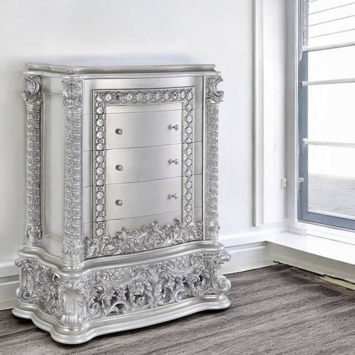 Valkyrie 5-Piece KING Bedroom Set – Platinum European Luxury Suite